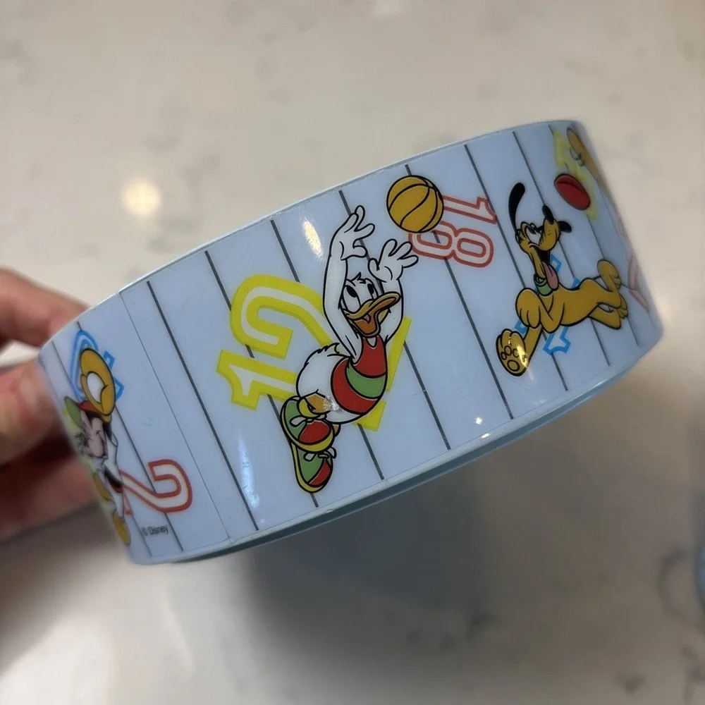Vtg 1993 Betras Kids Mickey Mouse and Friends 2 Piece Dinnerware Set Sport Theme